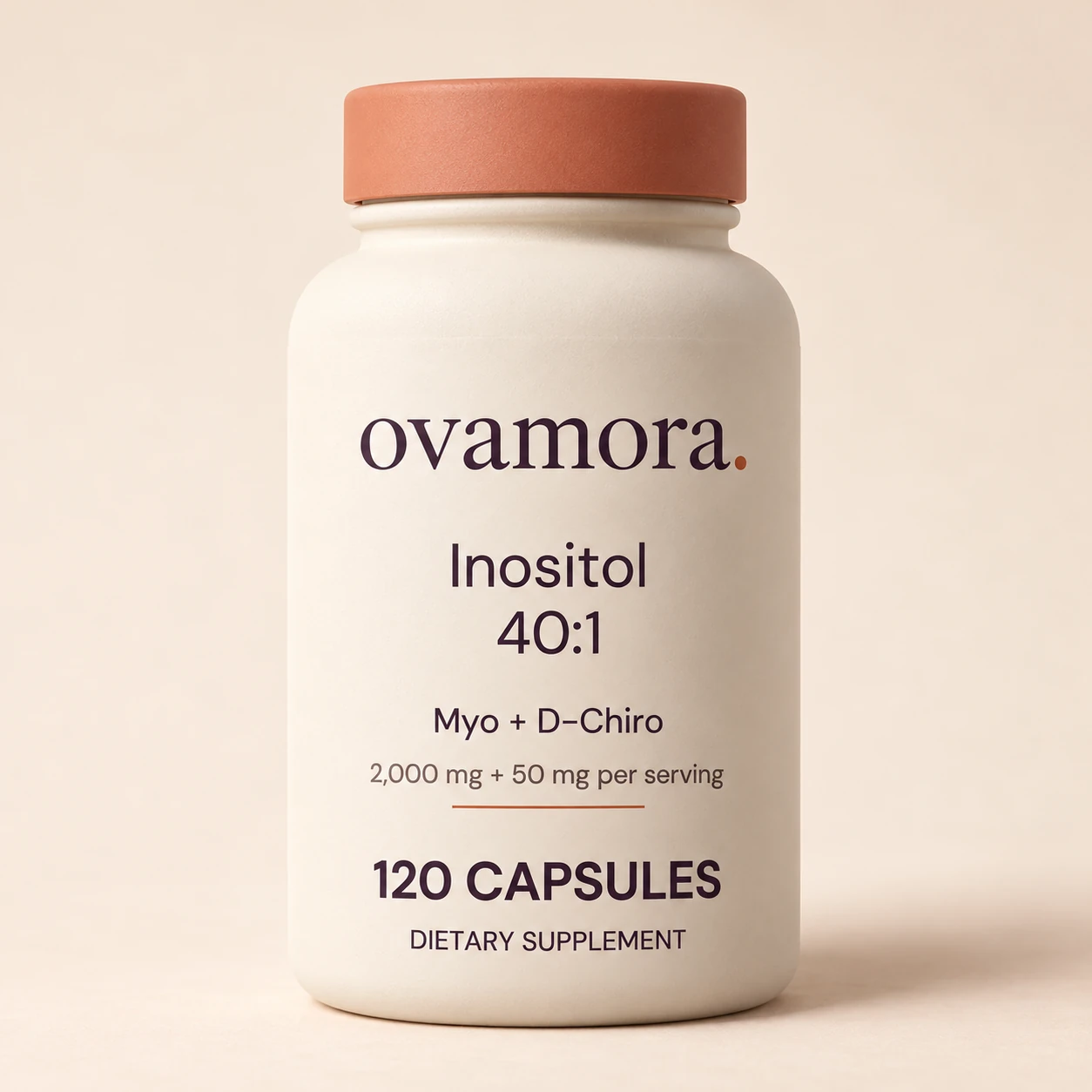 Ovamora Inositol 40:1 bottle, 120 capsules